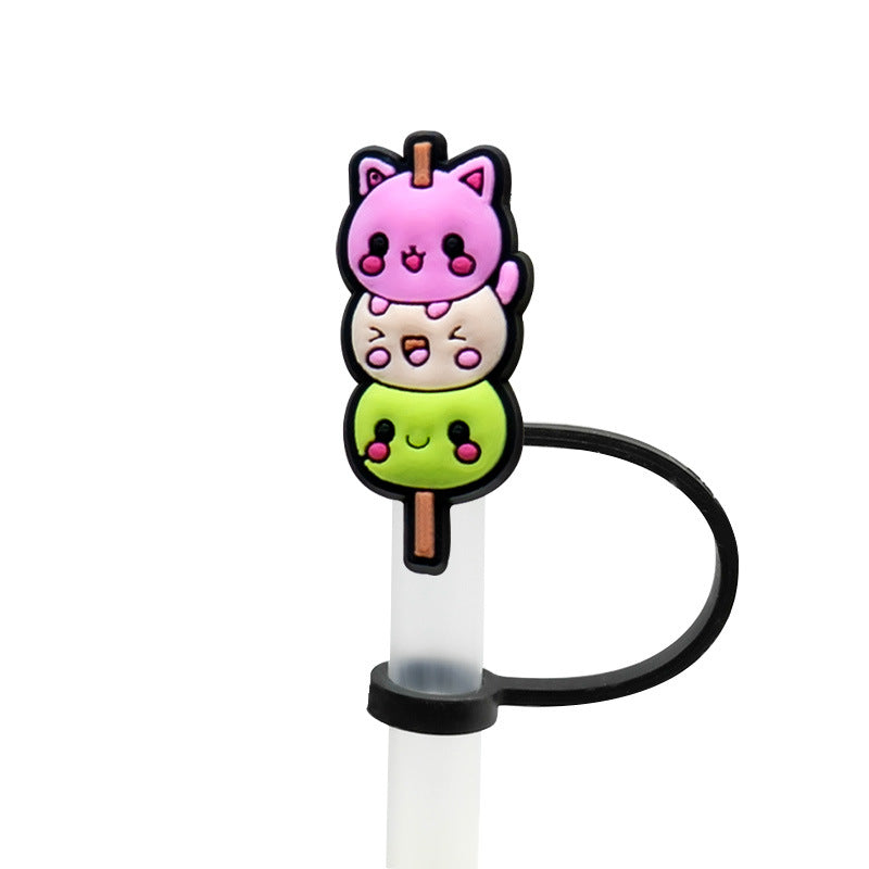 Wholesale 10PCS/PACK Cute Cartoon Dustproof Soft Rubber Straw Caps